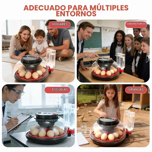 Vista 7 de Gen II - Incubadora automática de 12 huevos, humedad de dos etapas con recarga automática y control de temperatura estable, giro automático