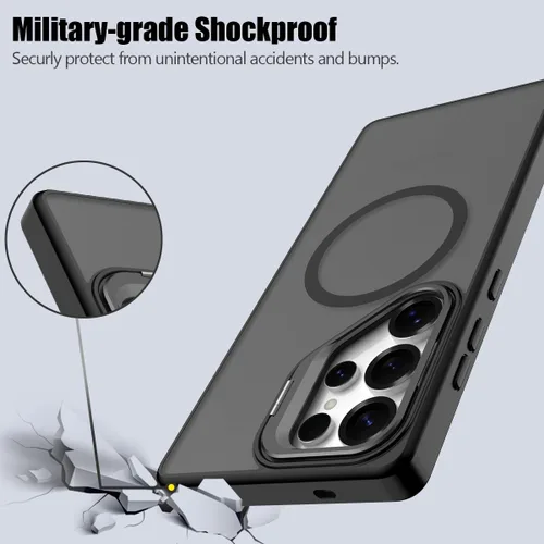 Vista 6 de Nvollnoe Funda para Samsung S25 Ultra Compatible con MagSafe de Grado Militar a Prueba de Golpes de Servicio Pesado Protectora con Soporte Ajustable