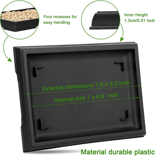 Vista 2 de Pinkunn 2 Piezas Bandeja de Humedad para Bonsái Bandeja de Goteo Plásticas Captador de Agua para Plantas Platillos para Interiores y Exteriores