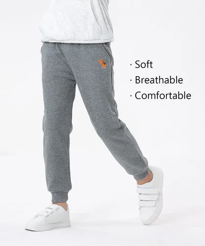 Vista 4 de GFQLONG Paquete de 3 pantalones deportivos activos de algodón para niños pequeños (varones), pantalones de chándal con dibujos animados para niños