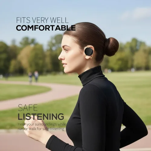 Vista 3 de Auriculares inalámbricos con ganchos para los oídos, tiempo de reproducción Oro rosa