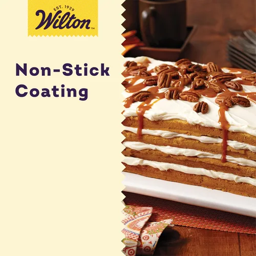Vista 4 de Wilton Easy Layers - Bandeja rectangular para tartas, juego de 2 bandejas para hornear, acero