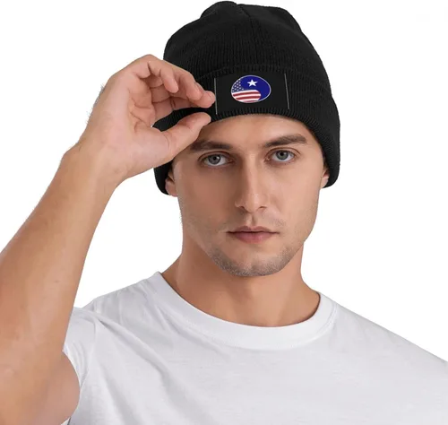Vista 7 de LIICHEES Yin Yang Flag Combination of America and Bonnie Blue Flag Beanie Hat for Men Women Warm Cozy Knit Skull Cap Acrylic Winter Hats