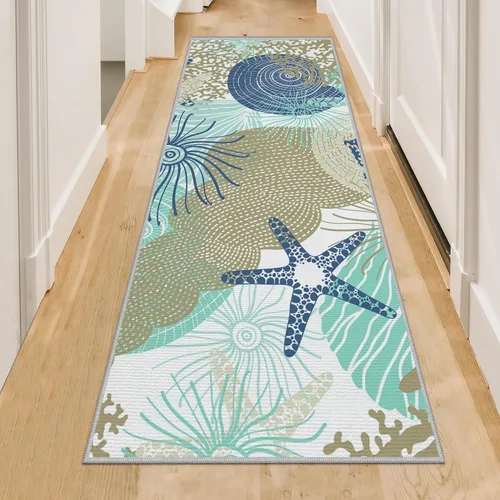 Vista 24 de Tritard Alfombra de área costera de 2 x 3 pulgadas - Pequeña alfombra plegable lavable a máquina, antideslizante, para entrada, alfombra de playa