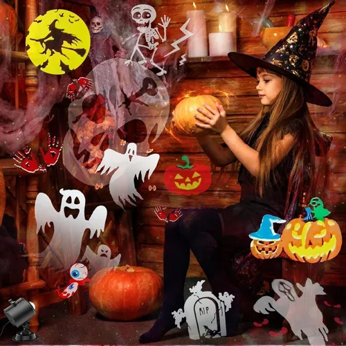 Vista 6 de Luces de proyector de decoraciones de Halloween más brillantes, proyectores navideños actualizados 2026, proyector de Navidad con 19 diapositivas