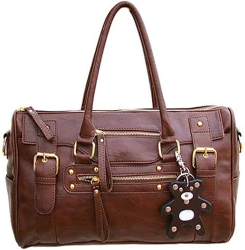 Vista 2 de Bolsos y monederos retro para mujer, bolso de hombro con asa superior de PU Negro