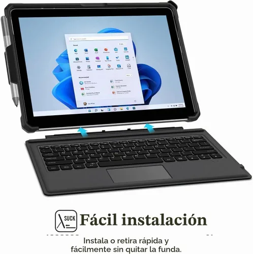Vista 6 de MoKo Funda compatible con Microsoft Surface Go 4 / Surface Go 3 / Surface Go 2 / Surface Go Funda protectora todo en uno con soporte para bolígrafo