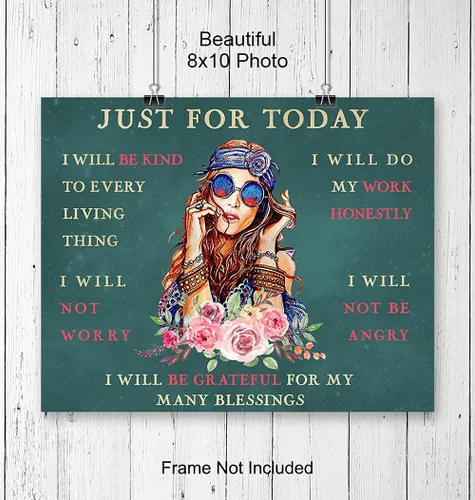 Vista 4 de Arte y decoración de pared bohemios inspiradores, póster motivacional de 8 x 10 pulgadas, afirmaciones positivas, regalos de aliento para mujeres
