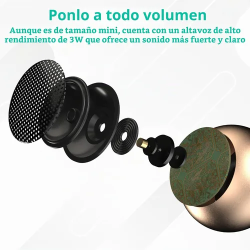 Vista 5 de Paquete de 2 mini altavoces portátiles, altavoces pequeños Bluetooth, micro altavoz inalámbrico para teléfono/PC/tableta, batería recargable