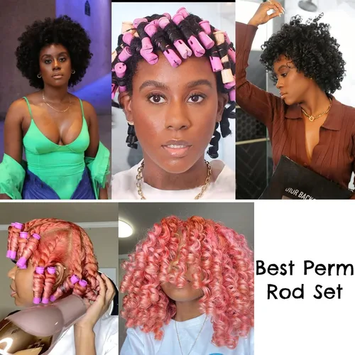 Vista 7 de 20 piezas de varillas para permanente de mujer para cabello natural: 2 tamaños de rulos de onda fría para rizar y peinar todo tipo de cabello