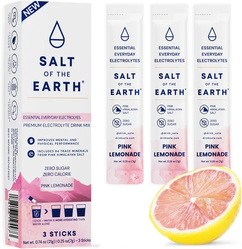 Vista 14 de Salt of the Earth Electrolito de alta calidad sin azúcar – Hecho con sal rosa del Himalaya – Paquetes de polvo de hidratación Ingredientes premium