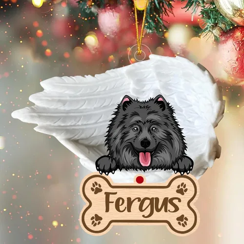 Vista 81 de Adorno de perro afgano de 1 ángel, adorno acrílico 2D personalizado conmemorativo para perros, regalo por pérdida de mascotas, regalo