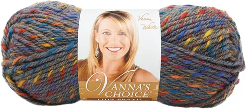Vista 83 de Lion Brand Yarn (1 madeja) Hilo Vanna's Choice, mármol gris