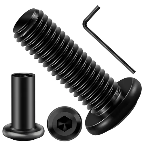 Vista 37 de Mywish M5 x 8mm 20 piezas de tornillos de cabeza plana con rosca hexagonal, pernos de acero inoxidable 304 para muebles con rosca completa, óxido