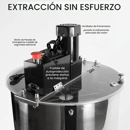 Vista 5 de VIVO Extractor eléctrico de miel 8 bastidor, BEE-V004E 4 Deep Frames, Food Grade, Stainless Steel, Honey Processing Equipment, Powered Honeycomb