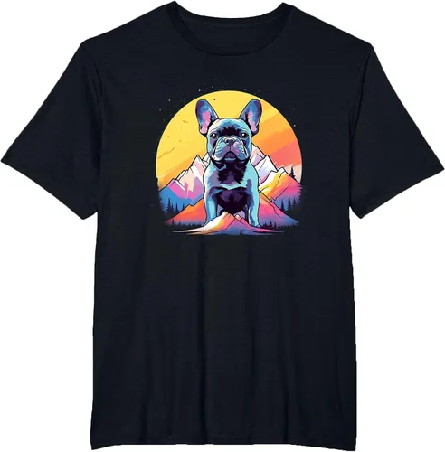 Vista 52 de French Bulldog Dog Men Women Kids T-Shirt Asphalt Grey