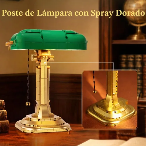 Vista 4 de PANTASY Banker's Lamp Juego de construcción para adultos, modelo retro