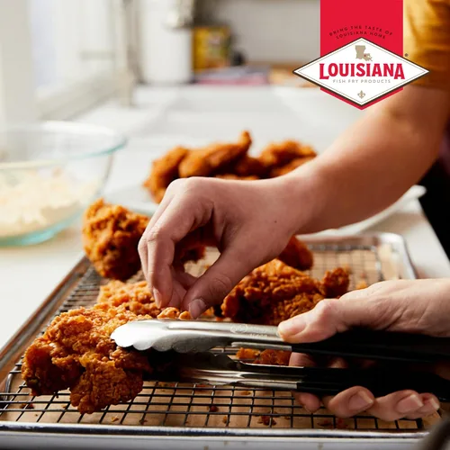 Vista 7 de Louisiana Fish Fry - Mezcla de masa para patatas fritas de pollo sazonado, 9 onzas (paquete de 2), mezcla crujiente de masa sureña para pollo frito