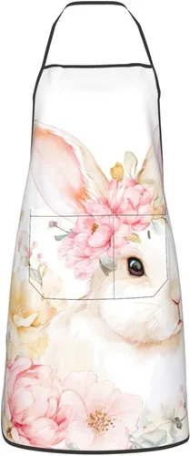 Vista 19 de Delantal impermeable floral arcoíris con bolsillos grandes para regalo de cocina