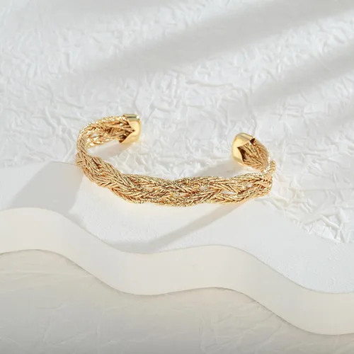 Vista 6 de INNERDIVA Pulsera de oro para mujer, ajustable, abierta, pulsera de cadena de eslabones cubanos para hombre