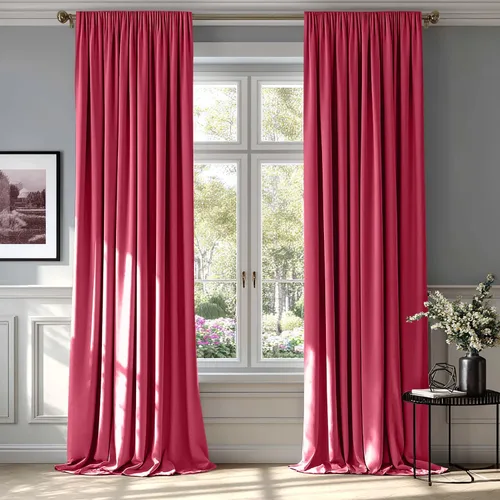 Vista 34 de MIULEE - Juego de 2 paneles de cortinas negro opacas y térmicas de terciopelo para la sala de estar y dormitorio, con bolsillo para cortinero, de 63