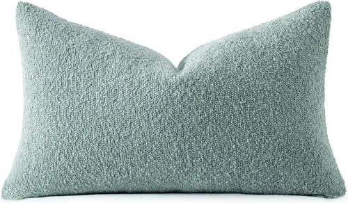 Vista 6 de MIULEE Funda de almohada texturizada con diseño de boucle, color azul aguamarina, funda de almohada lumbar sólida, decorativa de primavera, suave