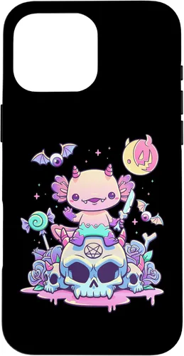 Vista 19 de Pastel Goth Axolotl Creepy Gothic Kawaii Anime Aesthetic Case for iPhone 16