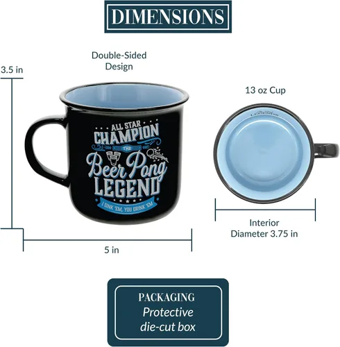 Vista 6 de Pavilion Gift Company - Taza de cerámica de 13 onzas, taza de café de doble cara, taza de café para pesca, golf, caza, juego, pickleball, cerveza