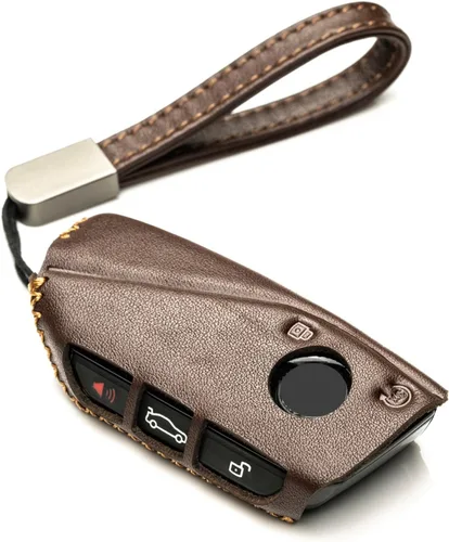 Vista 8 de Vitodeco Funda protectora de cuero genuino para llavero compatible con BMW modelos 2023-2026 4 botones Negro