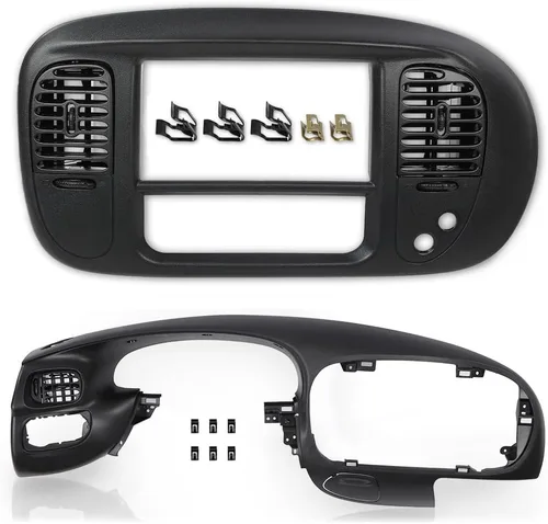 Vista 13 de CHEDA Cubierta de bisel de tablero frontal central marrón compatible con Ford F150/Ford Expedition 1997 1998 1999 2000 20001 2002 2003