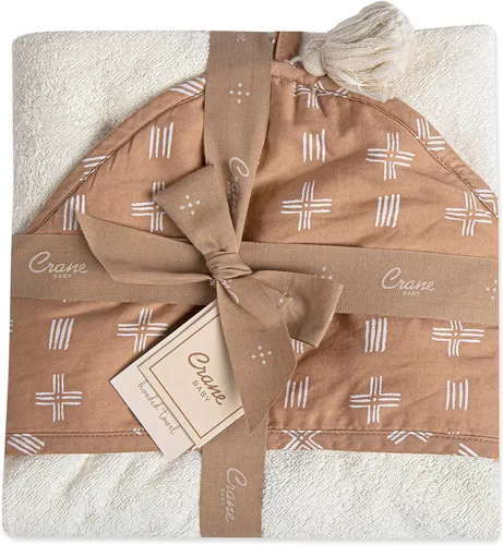 Vista 5 de Crane Copper Dash - Toalla de bebé con capucha, 100% algodón de rizo, 30 x 30 pulgadas, toalla de playa y piscina