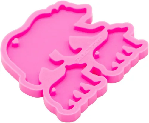 Vista 5 de Angel Wings Molde de familia de osos súper brillantes, moldes de silicona para madre y bebé, molde de llavero personalizado para llavero de arcilla