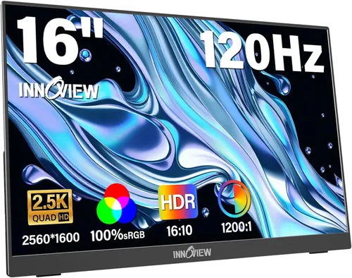 Vista 14 de InnoView Monitor portátil OLED de 14 pulgadas 4k UHD 3840x2400 Monitor portátil 100% DCI-P3 100000:1Contraste Altavoces integrados, monitores