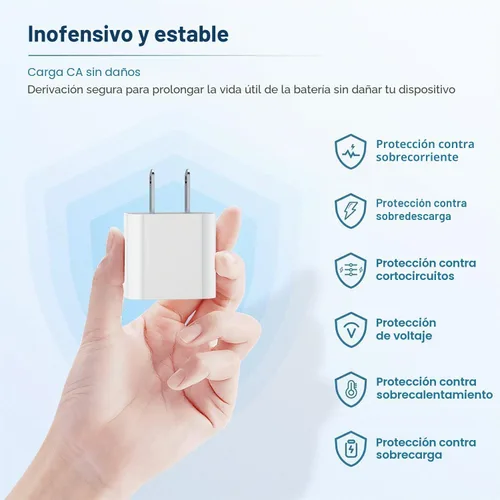 Vista 5 de Cargador para iPhone 17 16 15, enchufe de bloque de carga rápida USB C de 20 W y cable tipo C a C de 6 pies largo para Apple iPhone 17 Pro Max/17