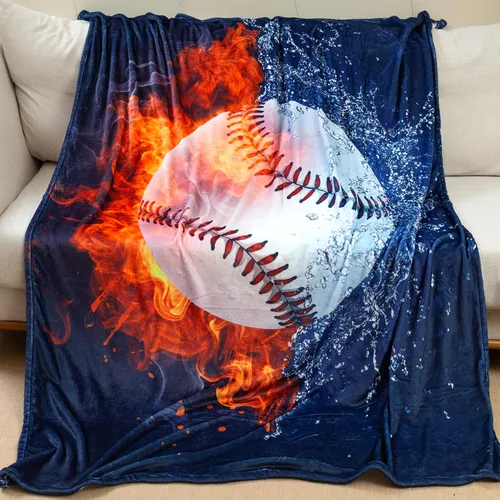 Vista 11 de Sviuse Manta de béisbol con estampado de bolas de béisbol, regalos para niños y adultos, artículos deportivos para amantes del sóftbol, manta suave