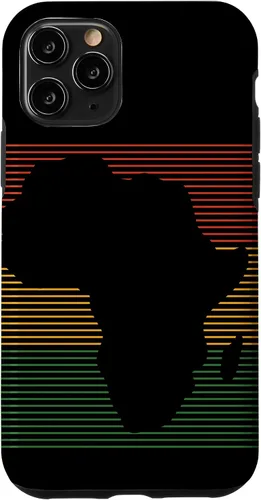 Vista 10 de Funda para iPhone 12 Pro Max Africa Silhouette, con líneas onduladas, color negro y mes de la historia