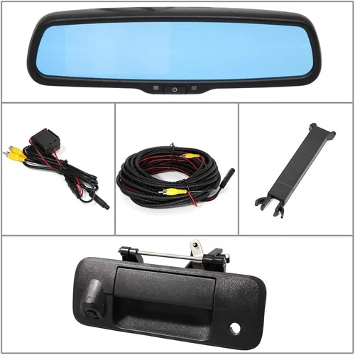 Vista 7 de EWAY Para Toyota Tundra 2007-2014 4.3 "Monitor de espejo retrovisor con manija del portón trasero Kit de cámara de respaldo Estacionamiento