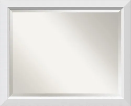 Vista 8 de Amanti Art Espejo de pared blanco de 24 x 20 pulgadas, espejo de baño rectangular blanco blanco para decoración de pared de sala de estar, marco