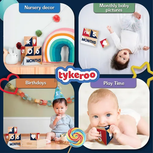 Vista 3 de Bloques de hitos mensuales para bebés, bonita decoración de guardería, bonitos accesorios de fotografía para recién nacidos, regalos de baby shower