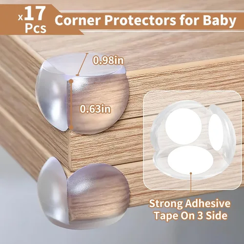 Vista 2 de Protector de esquina de silicona, protectores de mesa para bebé, protectores de esquina transparentes para muebles y bordes de seguridad para bordes