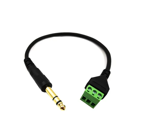 Vista 4 de Chapado en oro de 0.250 in 1/4 "estéreo TRS Audio Jack macho a 3 pines tornillo terminal hembra micrófono Balun convertidor sin soldadura Cable