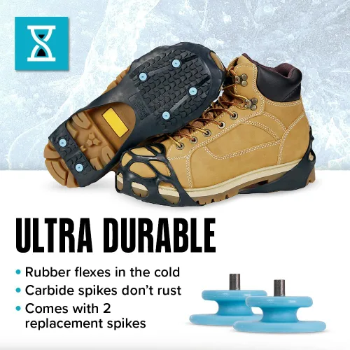 Vista 6 de Due North Tacos de hielo multiusos para zapatos y botas, picos de tracción para hombres y mujeres que trabajan en hielo y nieve