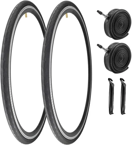 Vista 9 de Paquete de 2 neumáticos de bicicleta de 700 x 23C/25C/28C/35C/38C Plus tubos interiores de bicicleta, válvula Presta de 48mm o válvula Schrader