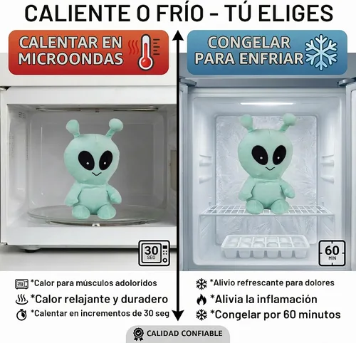Vista 6 de 1i4 Group Warm Pals - Peluche alienígena que brilla en la oscuridad, apto para microondas y con peso, peluche térmico para calidez, juguete lindo