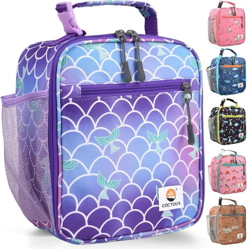 Vista 9 de CaCTOUR Lonchera para Niños, 2 Paquetes Bolsa de Almuerzo Aislada para Niñas y Niños, Bolsa Suave Mini Enfriador Regreso a la Escuela Bolsa