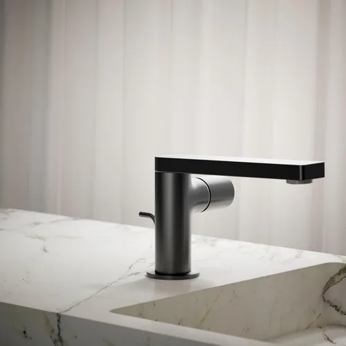Vista 2 de Kohler 73050-7-BL Composed Grifo de lavabo de baño con mango cilíndrico, 1.2 gpm, negro mate
