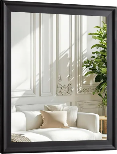 Vista 21 de CULER Espejo de pared de madera blanca para baño, espejos colgantes rectangulares de 20 x 16 pulgadas con marco de madera para sala de estar Blanco