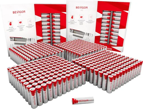 Vista 10 de BEVIGOR Paquete de 4 baterías AA de litio de larga duración, 1.5 V, 3000 mAh, baterías de litio de 20 años de vida útil, no recargables