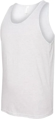 Vista 2 de Bella Canvas Camiseta sin mangas para hombre, Trimezcla Salpicado Blanco