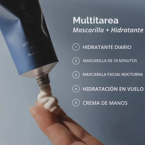 Vista 5 de Summer Fridays Jet Lag Mask Mini - Hidratante facial y mascarilla + enriquecida con ácido hialurónico, niacinamida, glicerina + antioxidantes ayuda